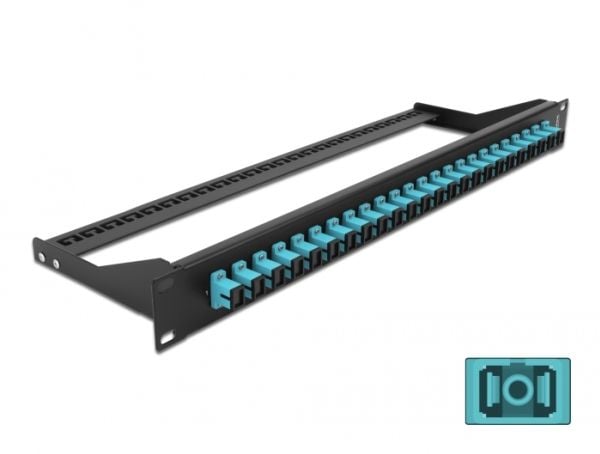 Delock - Koblingspanel - rackmonterbar - SC MM X 24 - svart, akvamarin - 1U - 19"