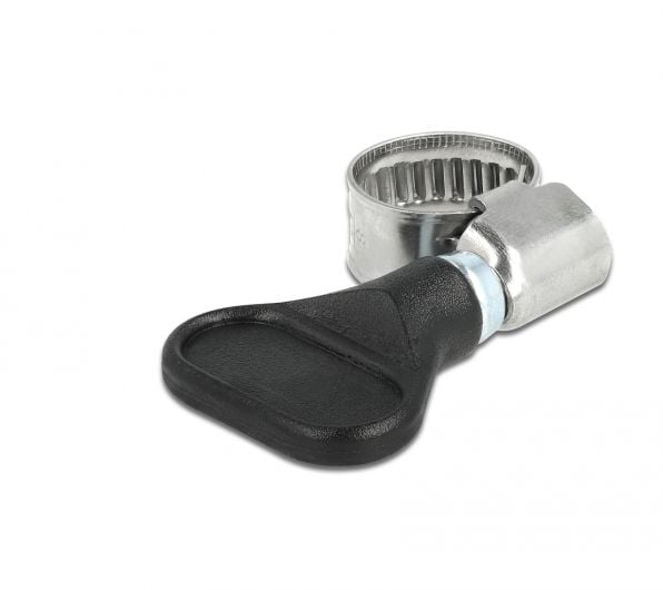 DeLOCK 19510, Butterfly clamp, Musta, Muovi, Ruostumaton teräs, Muovipussi, 8 mm, 1,2 cm