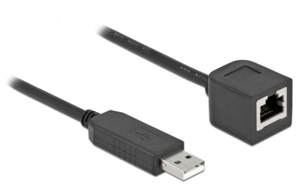 Delock - Seriell adapter - USB (hann) til RJ-45 (hunn) - 50 cm - USB / USB 2.0 / EIA-232 - svart