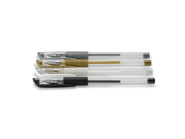 Hama Classic, Gelpenna med kork, Svart, Guld, Silver, Vit, Svart, Guld, Silver, Transparent, Vit, Plast, Ambidextrous, 0,8 mm
