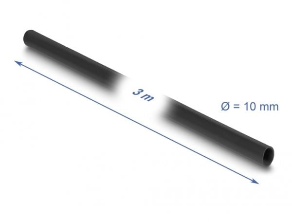 DeLOCK 19009, Musta, PVC-muovi, -40 - 105 °C, 1 kpl, 1 cm, 3000 mm