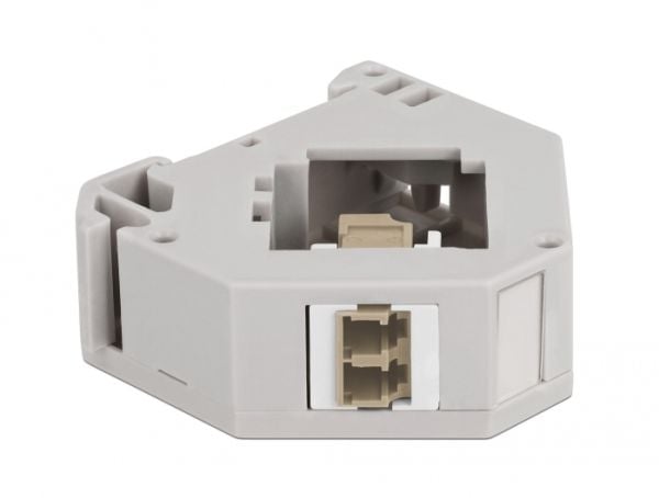 Delock - DIN-skinnemonteringsadapter for keystone-jakk - LC Duplex - beige