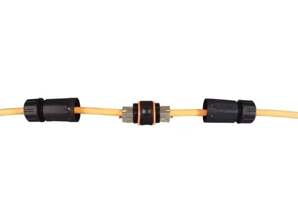 EFB Elektronik IP68DFKRJ456AWP, 2x RJ-45, Sort, Hankjønn/hankjønn, Rett, Cat6a, IP68