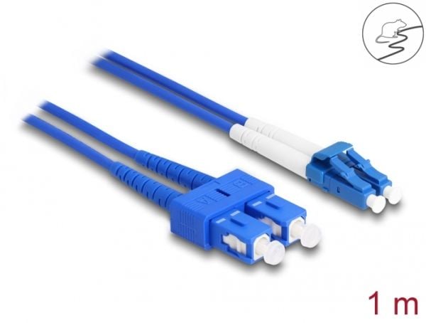 Delock - Nettverkskabel - LC-enkeltmodus (hann) til SC-enkeltmodus (hann) - 1 m - 3 mm - fiberoptisk - dupleks - 9 / 125 micron - OS2 - halogenfri ...
