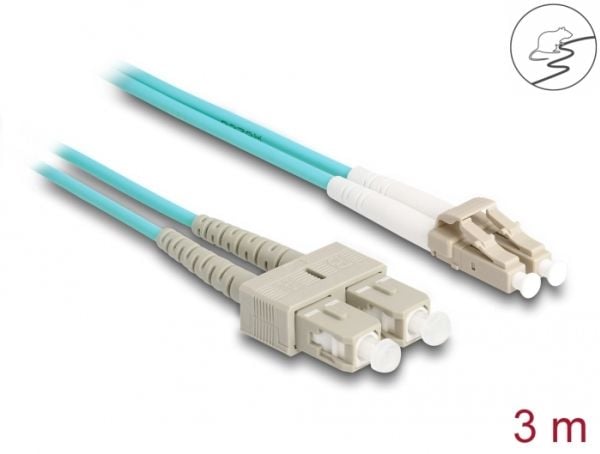 Delock - Nettverkskabel - LC multimodus (hann) til SC flermodus (hann) - 3 m - 3 mm - fiberoptisk - dupleks - 50 / 125 mikroner - OM3 - halogenfri ...