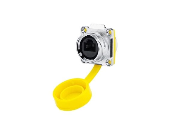 Alcasa S3 IC03-24R02, RJ45, Metallisk, Gult, Hunkjønn/Hunkjønn, Rett, Kopper, Silikagel, Zink, -40 - 80 °C