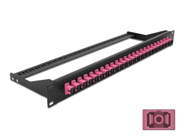 Delock - Patch-panel - stativmonterbar - SC MM X 24 - sort, violet - 1U - 19"