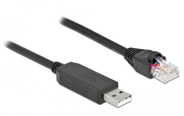 Delock - Seriell adapter - USB (hann) til RJ-45 (hann) - 2 m - USB / USB 2.0 / EIA-232 - svart
