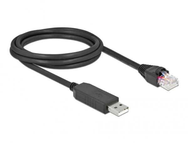 Delock - Seriell adapter - USB (hann) til RJ-45 (hann) - 2 m - USB / USB 2.0 / EIA-232 - svart