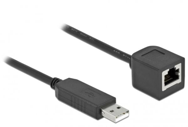 Delock - Seriell adapter - USB (hann) til RJ-45 (hunn) - 25 cm - USB / USB 2.0 / EIA-232 - svart