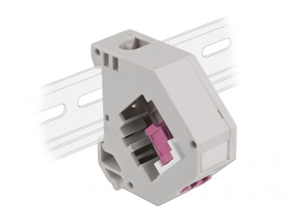 Delock - DIN-skinnemonteringsadapter for keystone-jakk - LC Duplex - fiolett