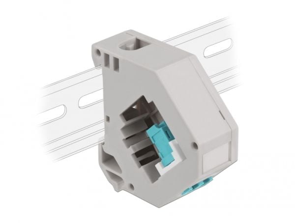 Delock - DIN-skinnemonteringsadapter for keystone-jakk - LC Duplex - akvamarin