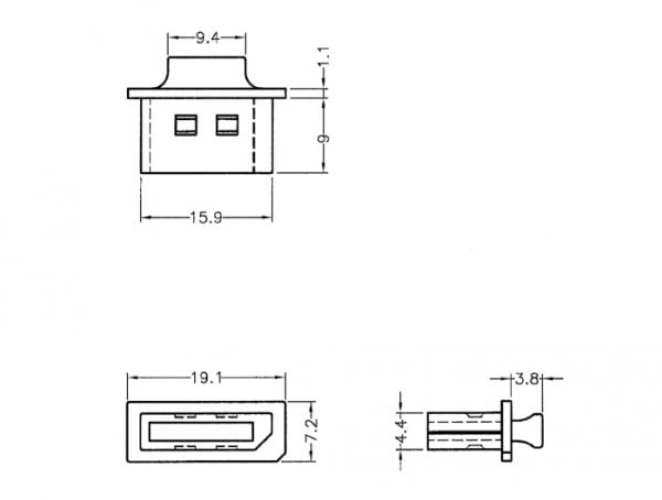 DeLOCK 64107, Läpinäkyvä, 14 mm, 19,1 mm, 7,2 mm