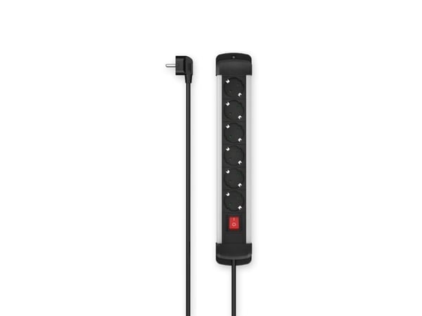 Hama 00223103, 6 AC-utganger, 1,5 m, Koblet med ledninger (ikke trådløs), Sort