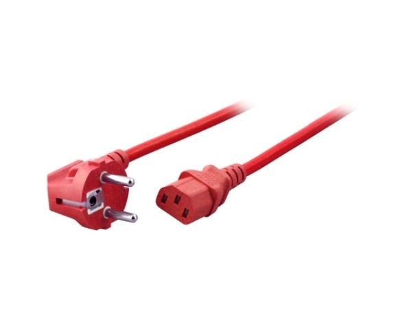 EFB-Elektronik Verkkokaapeli suojakosketin 90° - C13 180°, punainen, 3,0 m, 3 x 1,00 mm² Valmistaja: EFB Elektronik (EK588RT.3V2)