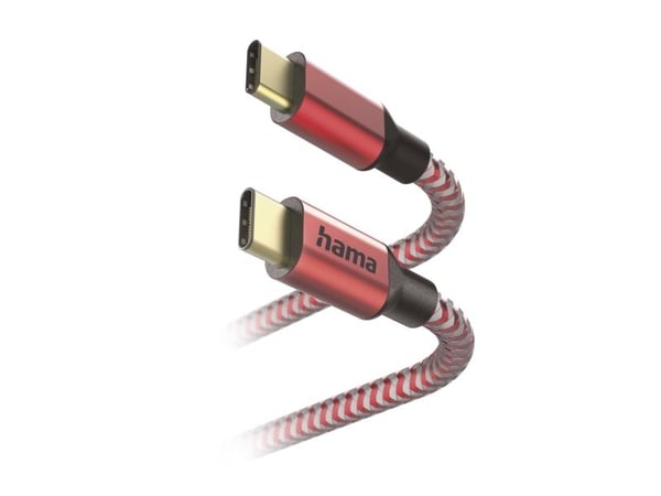 Hama Reflective, 1,5 m, USB C, USB C, USB 2.0, 0,48 Gbit/s, Rød