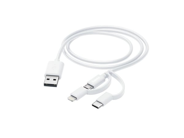 Hama 00201535, 1 m, USB A, Micro-USB B, USB 2.0, 480 Mbit/s, Valkoinen