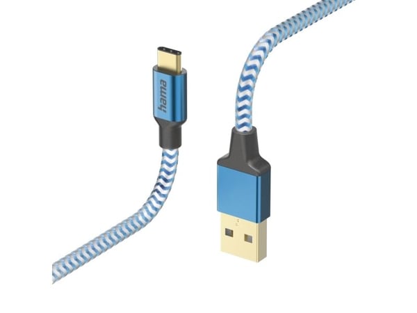 Hama Heijastava, 1,5 m, USB A, USB C, USB 2.0, 0,48 Gbit/s, sininen