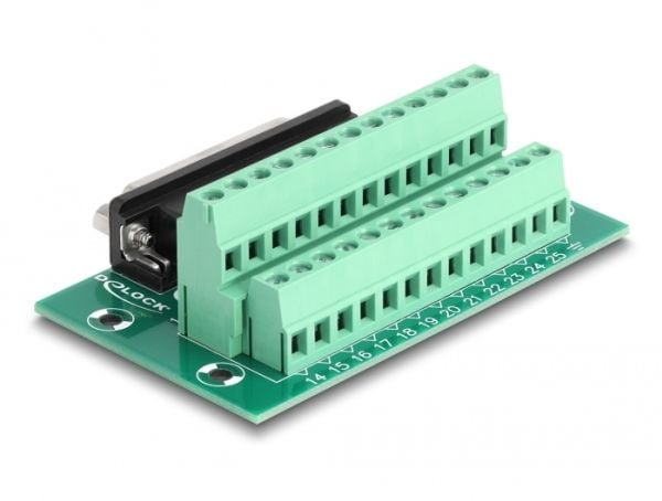 Delock - Seriell adapter - DB-25 (hann) til 26-pins terminalblokker