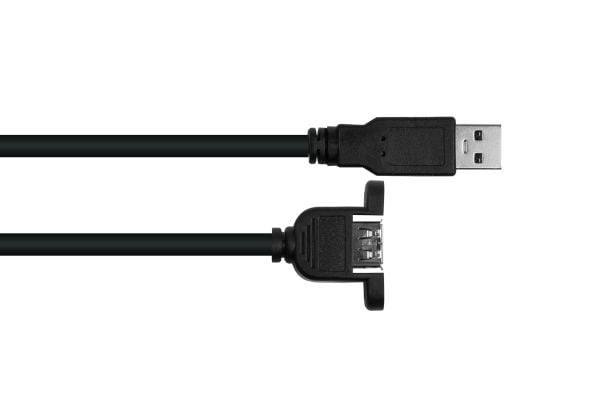 Alcasa UK20P-AEA-020S, 2 m, USB A, USB A, USB 2.0, 0,48 Gbit/sek., Sort