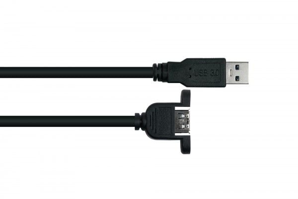 Alcasa UK30P-AEA-003S, 0,3 m, USB A, USB A, USB 3.2 Gen 1 (3.1 Gen 1), 5 Gbit/sek., Sort