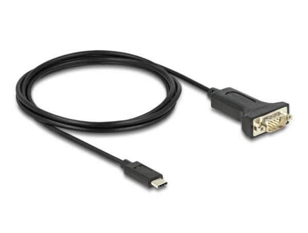 Delock - USB / seriell-kabel - 24 pin USB-C (hann) til RS-232 (hann) - 2 m - svart