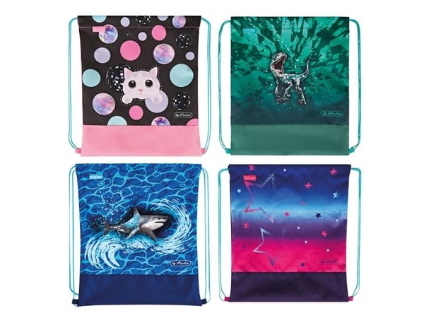 Herlitz 50043453, Pojke/flicka, Väska med dragsnöre, Grundskola, Blandade färger, Bild, Polyester