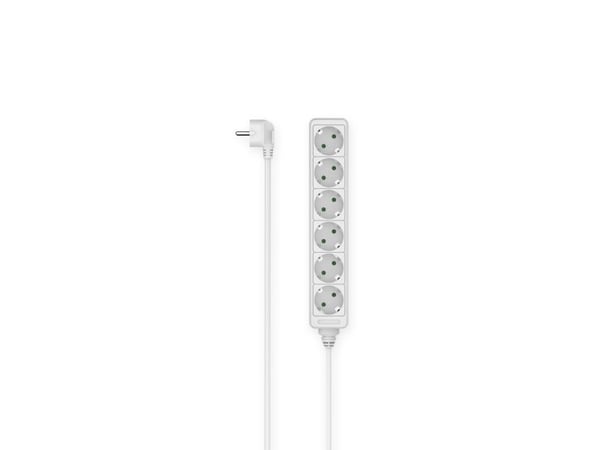 Hama 00223006, 6 AC-utganger, 1,4 m, Koblet med ledninger (ikke trådløs), Hvit, 355 mm, 95 mm