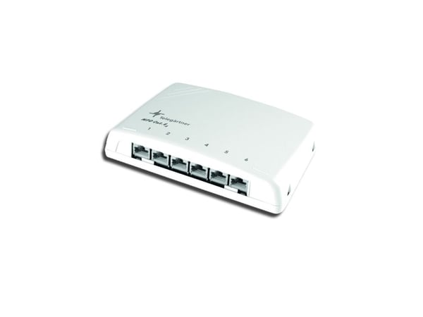 Telegärtner Mini Distributor MPD6-H K Cat.6A - Abelfördelningsdosa - CAT 6a - UTP - ljusgrå, RAL 7035 - 6 portar