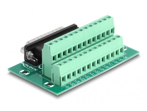 Delock - Seriell adapter - DB-25 (hann) til 26-pins terminalblokker