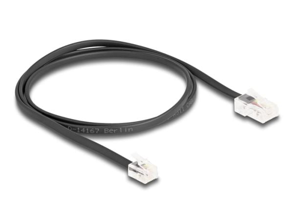 Delock - Telefonkabel - RJ-45 (hann) til RJ-11 (hann) - 1 m - flat - svart