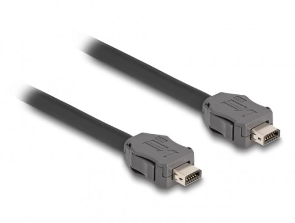 Delock - Koblingskabel - ix Industrial (P) til ix Industrial (P) - 30 m - 6.5 mm - SSTP - CAT 7 - svart