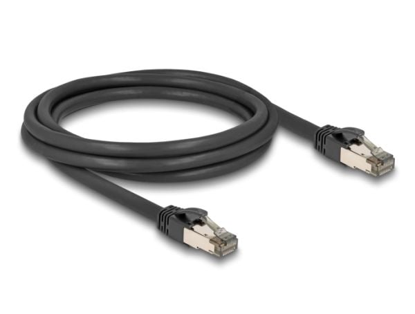 Delock - Nettverkskabel - RJ-45 (hann) til RJ-45 (hann) - 2 m - 7.3 mm - U/FTP - CAT 6a - uten hindringer - svart