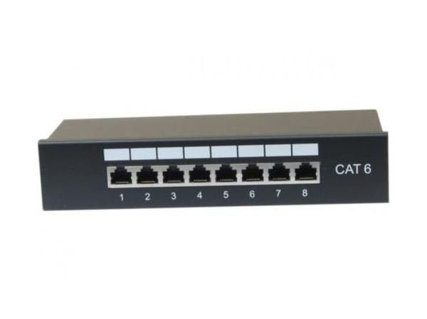 Dexlan 754720, RJ-45, Rackmontering, 1U, Svart, Metall, 210 mm