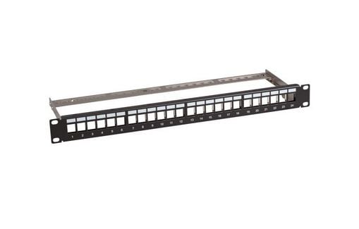 EFB-Elektronik distribusjonspanel 48,30 cm (19") 1HE, 24-ports, svart med 24x RJ45 Keystone Slimline Cat.6A Produsent: EFB Elektronik (B37200100TS.24)