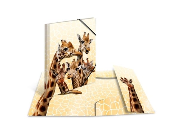 HERMA Giraffe friends, Tavanomainen paperikansio, A3, Polypropeeni (PP), Monivärinen, Kuminauha, 335 mm