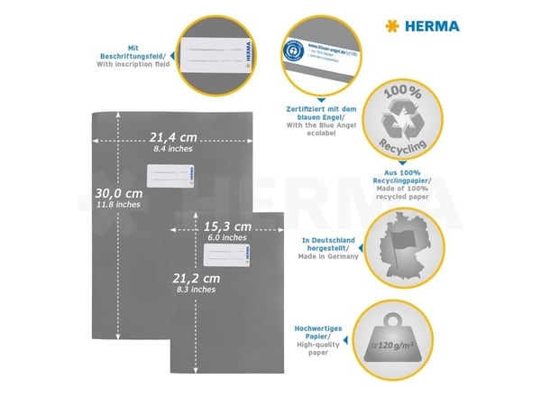 HERMA 7097, Brun, Papir, 214 mm, 300 mm, 1 stykker