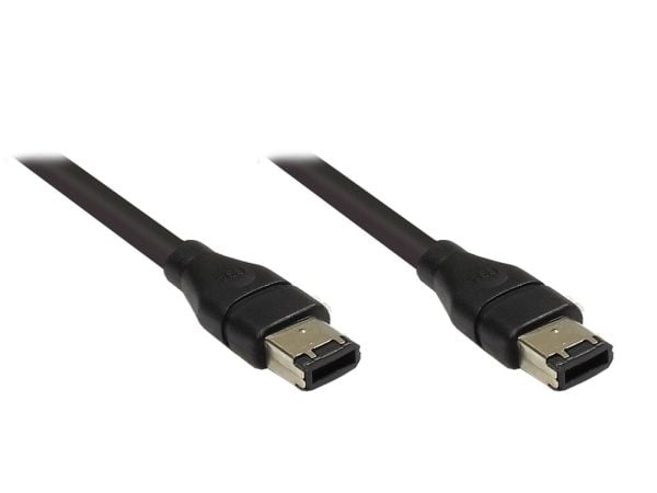EXSYS EX-K6802, FireWire 400 (IEEE 1394/IEEE 1394a), 6-p, 6-p, Sort, 400 Mbit/s, 3 m