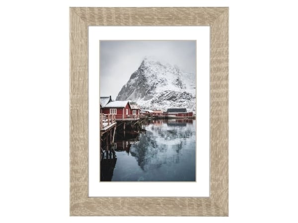 Hama Oslo, Enkel bilderamme, Glass, MDF, Eik, Bord, Vegg, 28 x 35 cm, Reflekterende