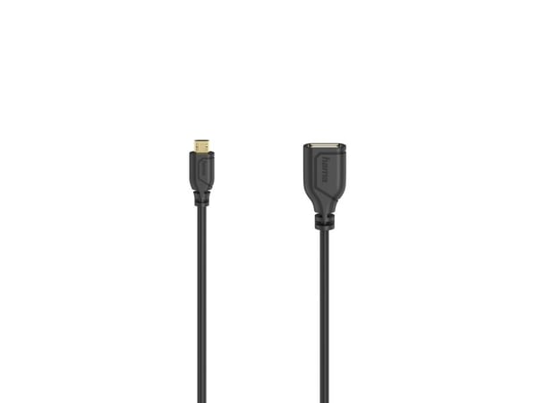 Hama Flexi-Slim, 0,15 m, Micro-USB A, USB A, USB 2.0, 0,48 Gbit/s, Svart