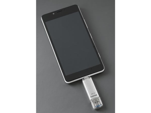 Hama C-Laeta, 32 GB, USB Type-A / USB Type-C, 3.2 Gen 1 (3.1 Gen 1), 40 MB/s, Med lokk, Sølv
