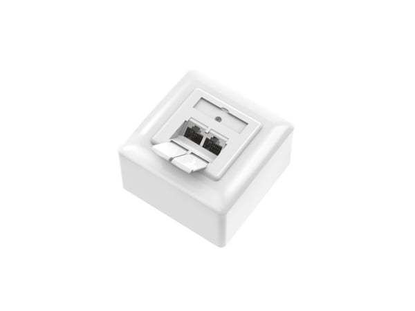 Hama 00300029, 2 x RJ-45, 6a, Skruvar, Vit, 1 styck