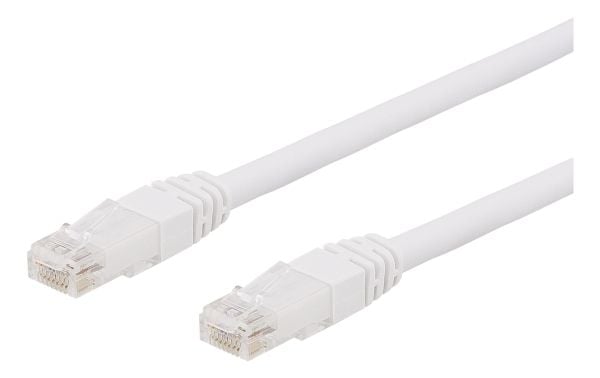 DELTACO - Liitäntäkaapeli - RJ-45 (uros) - RJ-45 (uros) - 10 m - UTP - CAT 6a - halogeeniton - valkoinen
