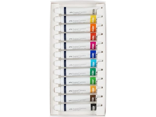 Faber-Castell Creative Studio - Färguppsättning - 12-piece - akryl - 12 färger - blandfärger - 20 ml