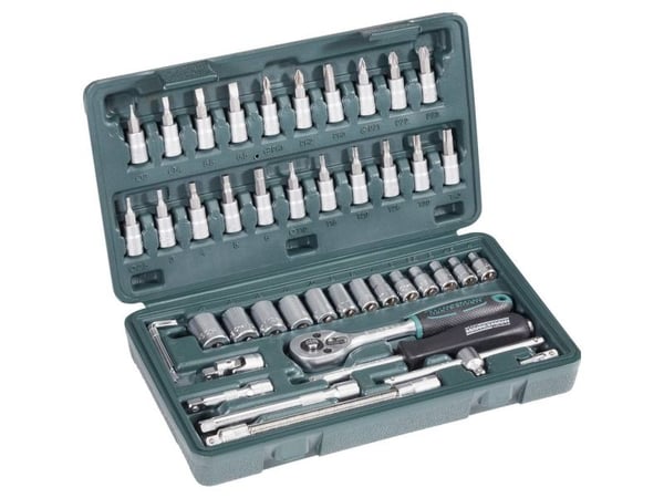Brüder Mannesmann pipenøkkelsett 6,3 mm (1/4") 46 deler (2040)
