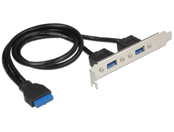 DeLOCK 84836, USB 3.2 Gen 1 (3.1 Gen 1), Musta, Sininen, Hopea, 5 Gbit/s, Muovipussi