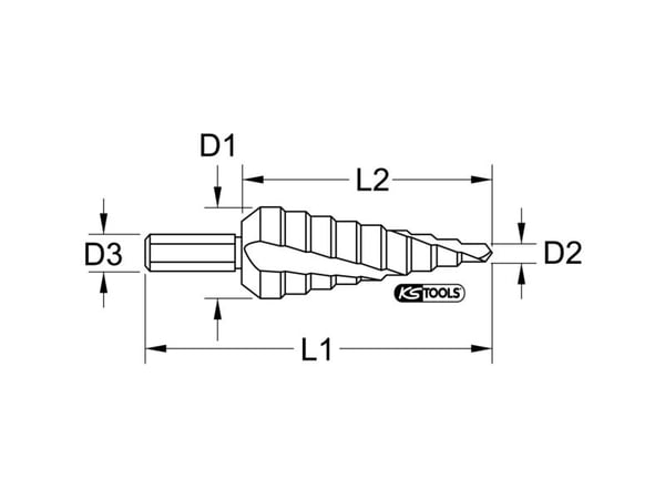 KS Tools 330.2326, Borr, Stegborr, 3,7 cm, 100 mm, Metall, 7,6 cm
