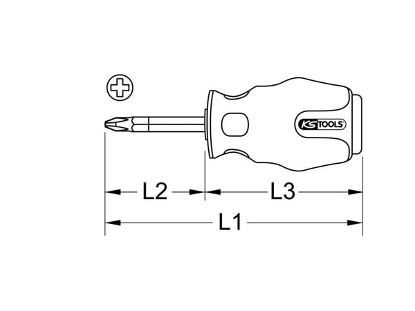 KS TOOLS Werkzeug-maschinen GmbH ERGOTORQUEmax slaglokkskrutrekker, PH1, kortform (151.1201)