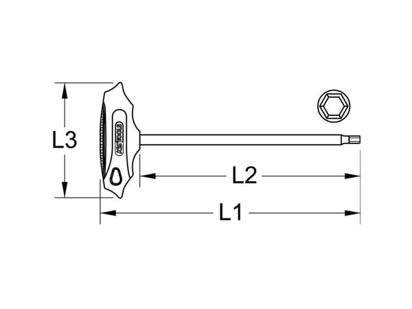 KS TOOLS Werkzeug-maschinen GmbH BERYLLIUMplus unbrakonøkkel, T-håndtak 4 mm, med kulehode (962.0961)
