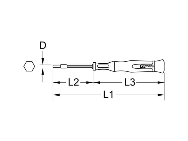 KS Tools 500.7133 pipeskralleskrutrekker nøkkelvidde 3,2 mm
